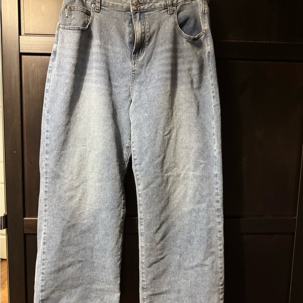Light Blue High-Waisted Wide Leg Jeans